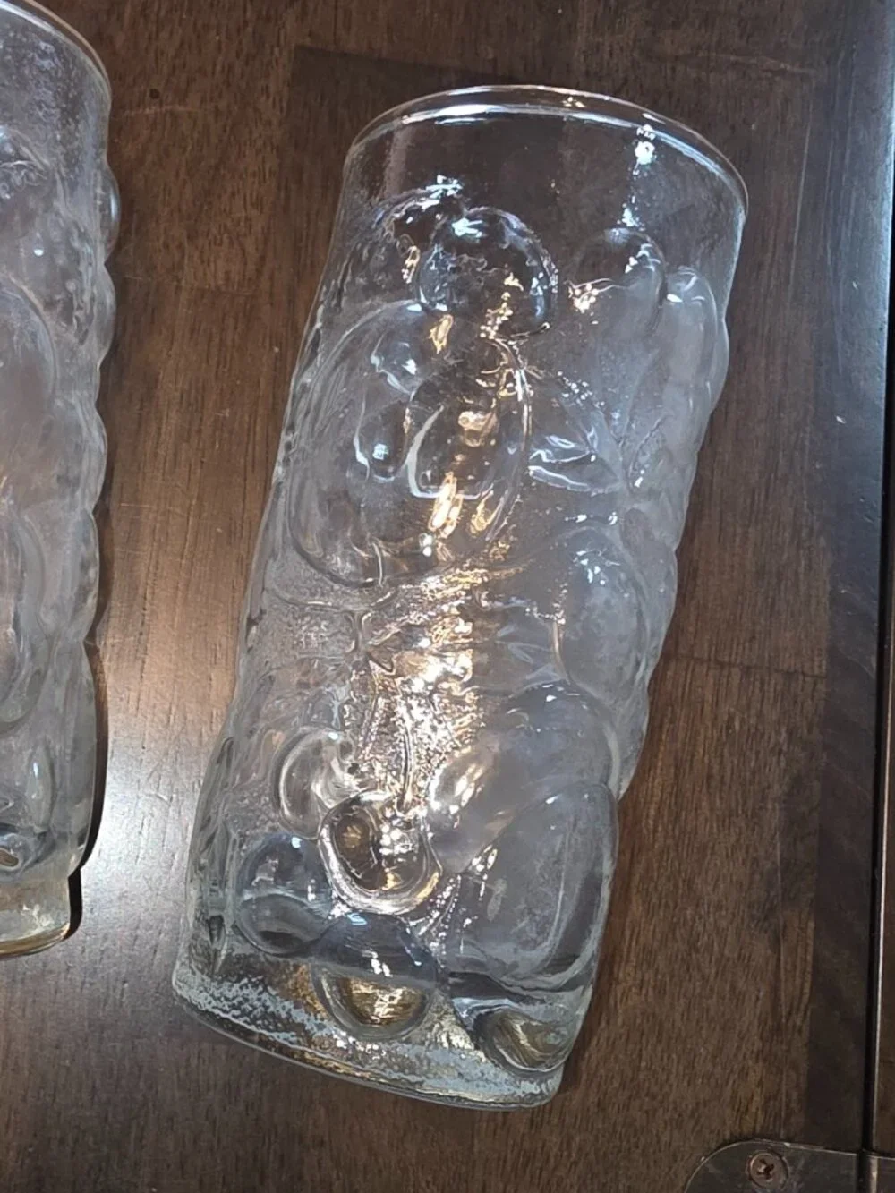Vintage Embrossed Fruit Glasses 2 Replacements Vases Decor Drinkware Retro